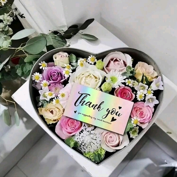 🔹️ 570 PIECES 50 silver thank you cards +500 “Thank You” sticker 20 bags ✨️ - Picture 10 of 12